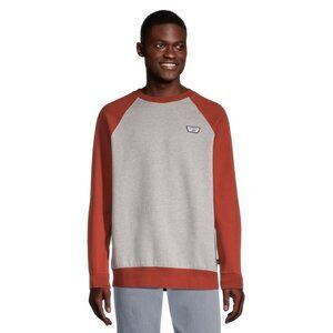 *NEW Vans Men's Rutland III Sweatshirt - Grey/Burnt Red